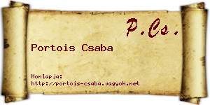 Portois Csaba névjegykártya